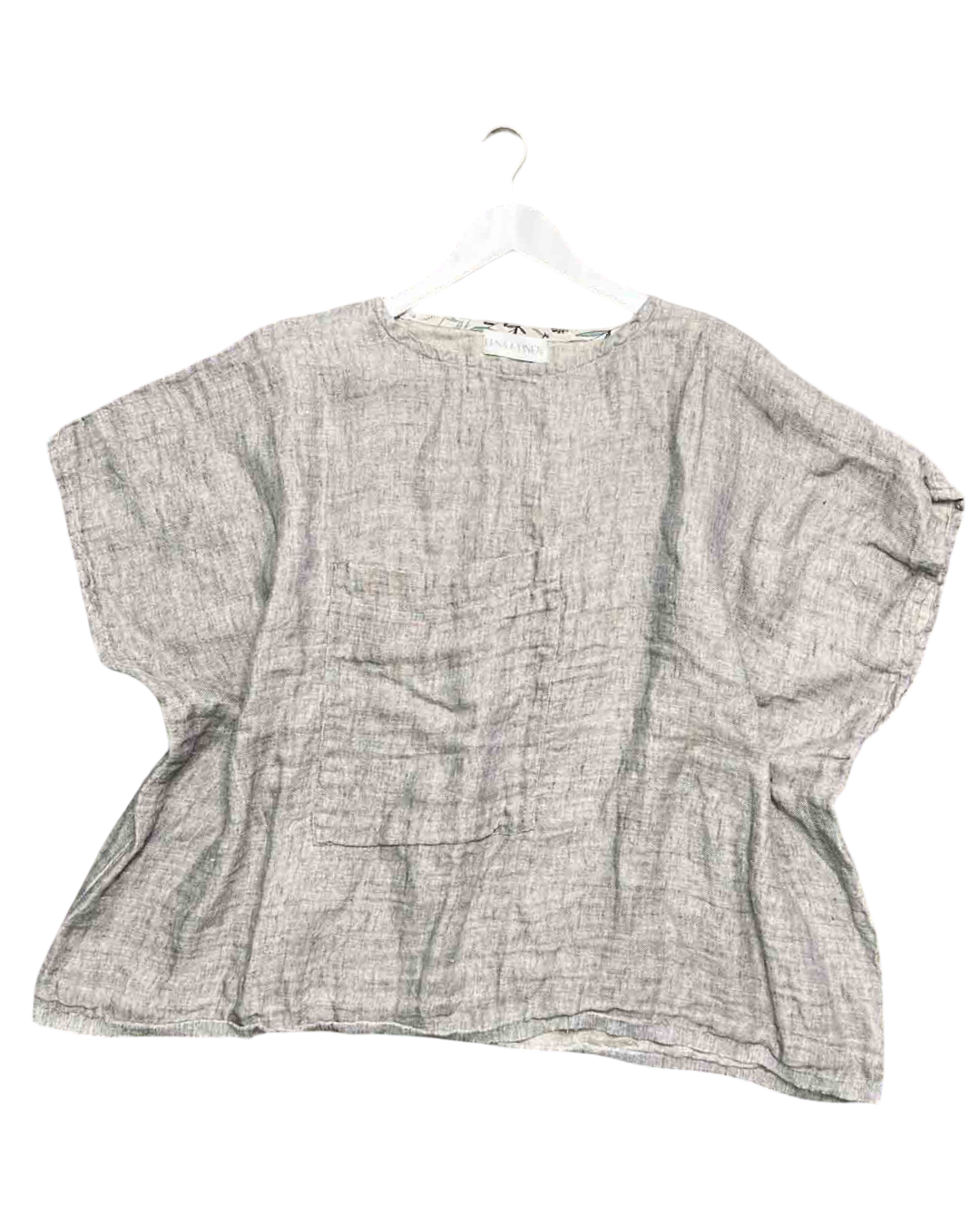 Size XL | Lena & Linen Grey Linen Boxy Top