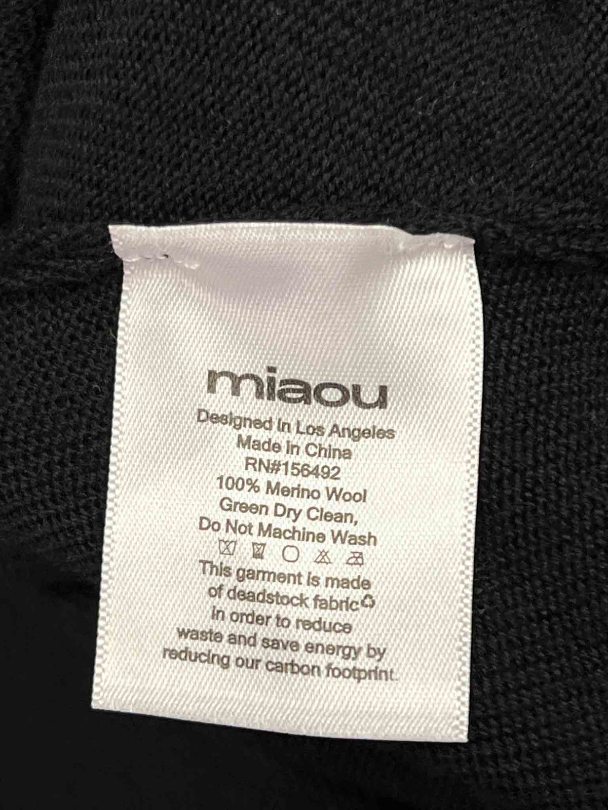 Size M | Black Miaou Cropped Jumper