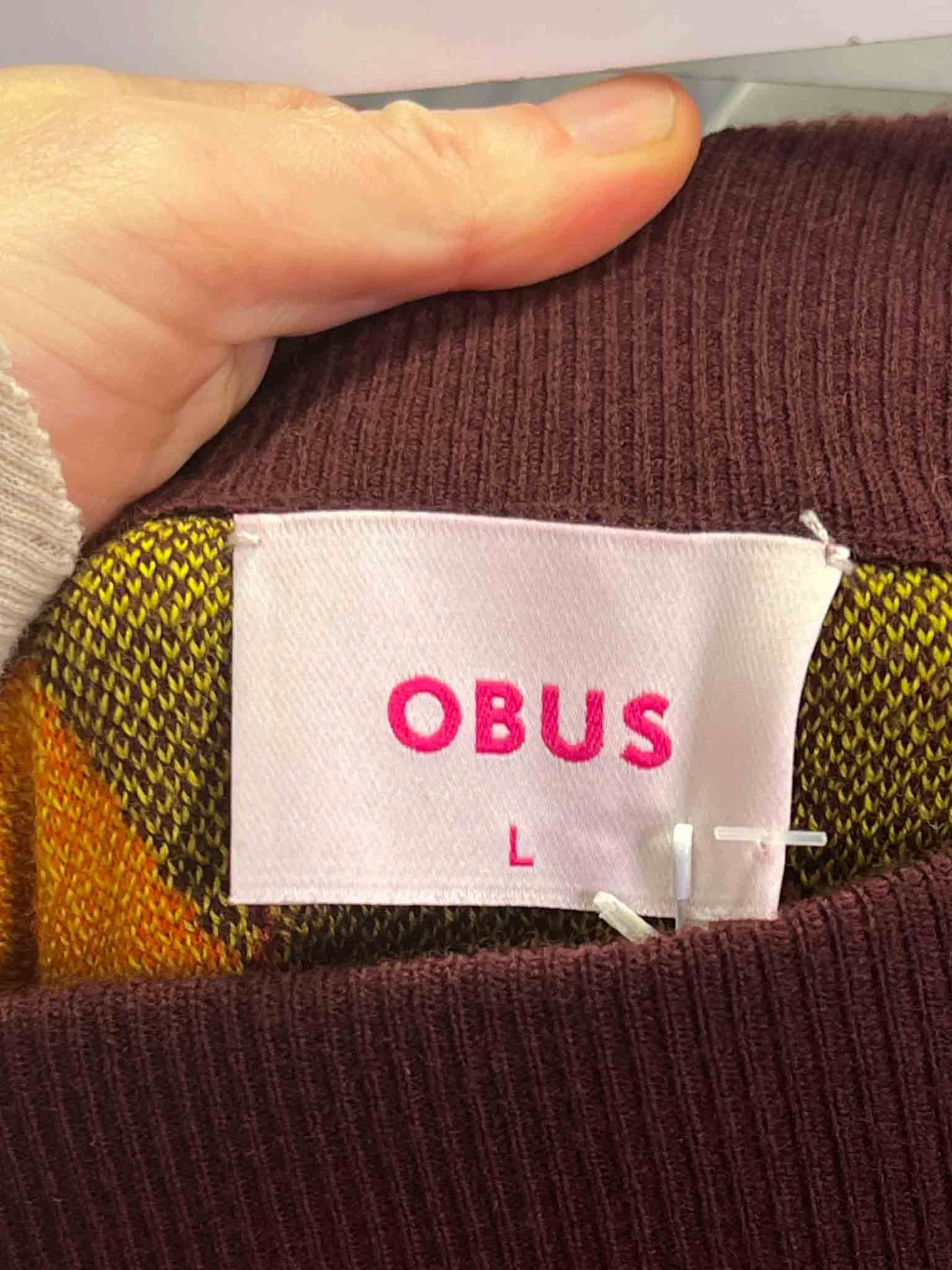 Size L | Obus Merino Wool Argyle Midi Skirt