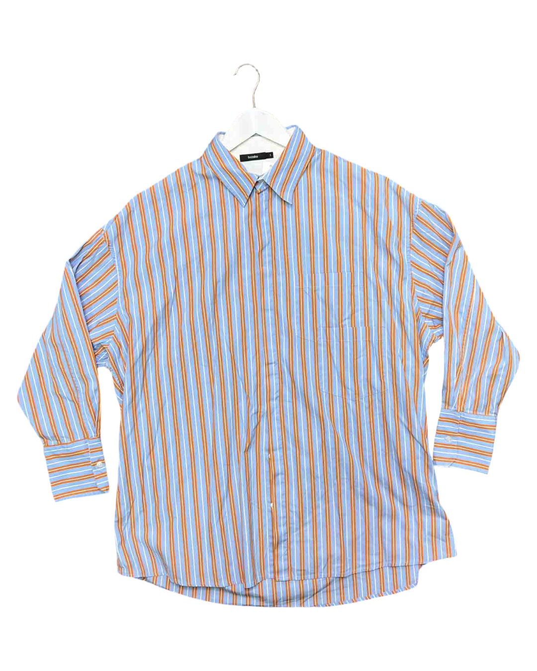 Size 3 (L) | bassike Blue/Orange Organic Cotton Shirt