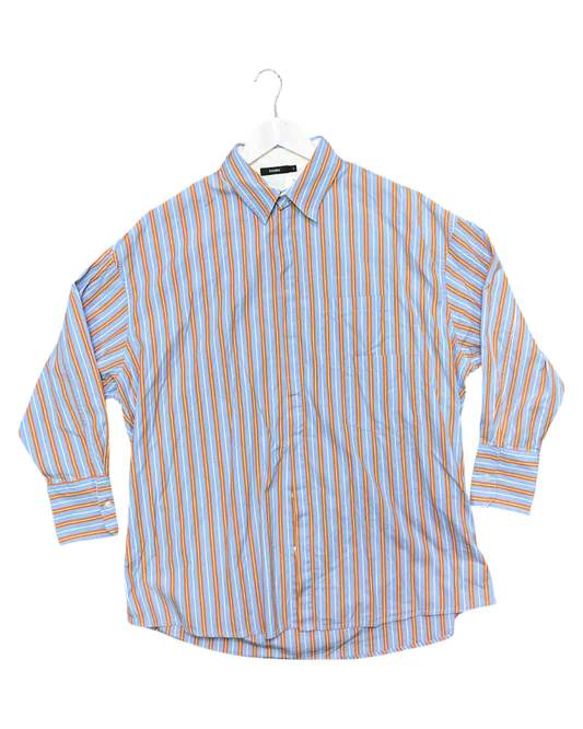 Size 3 (L) | bassike Blue/Orange Organic Cotton Shirt