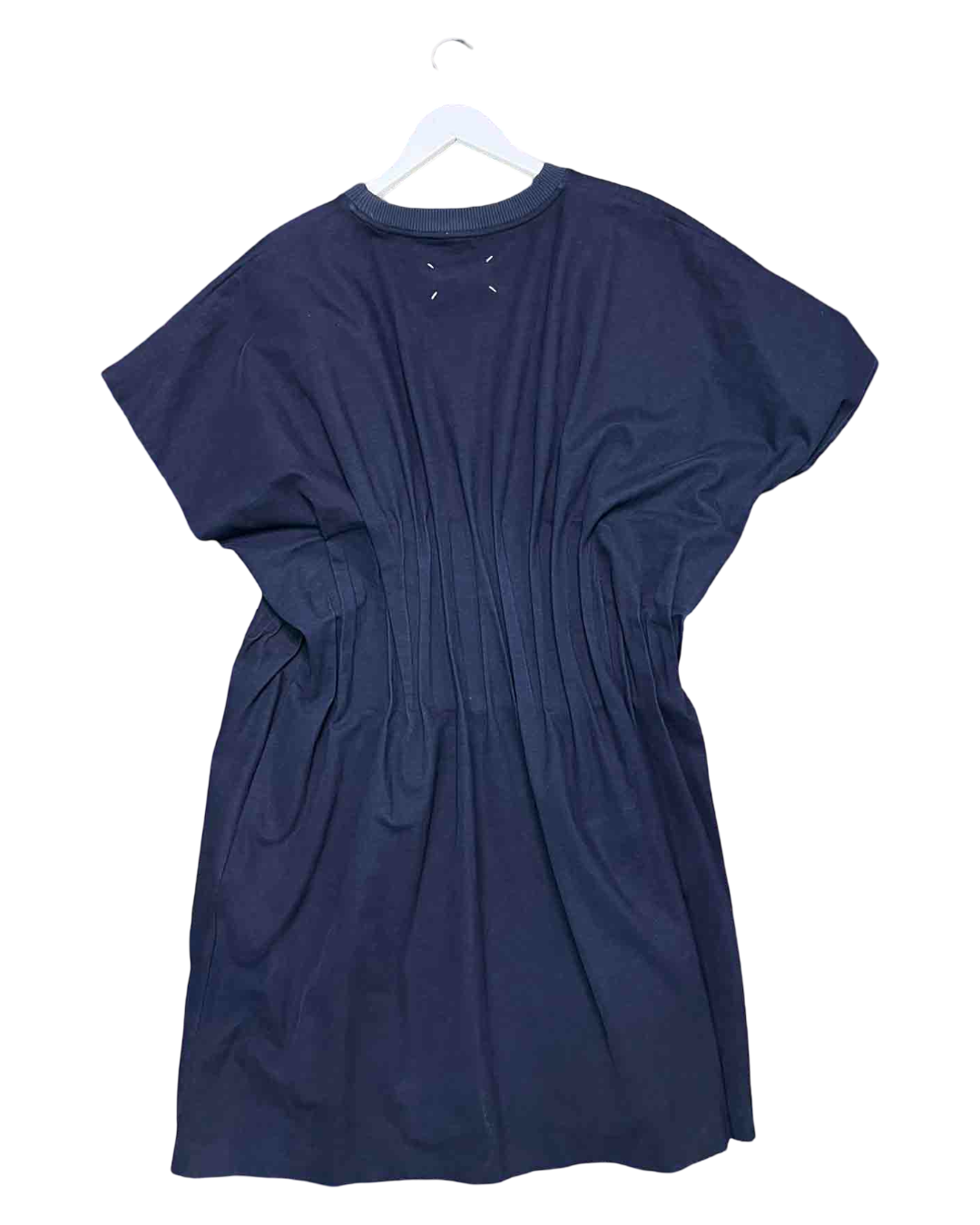 Size L | Maison Margiela Navy Blue Draped T-Shirt Dress