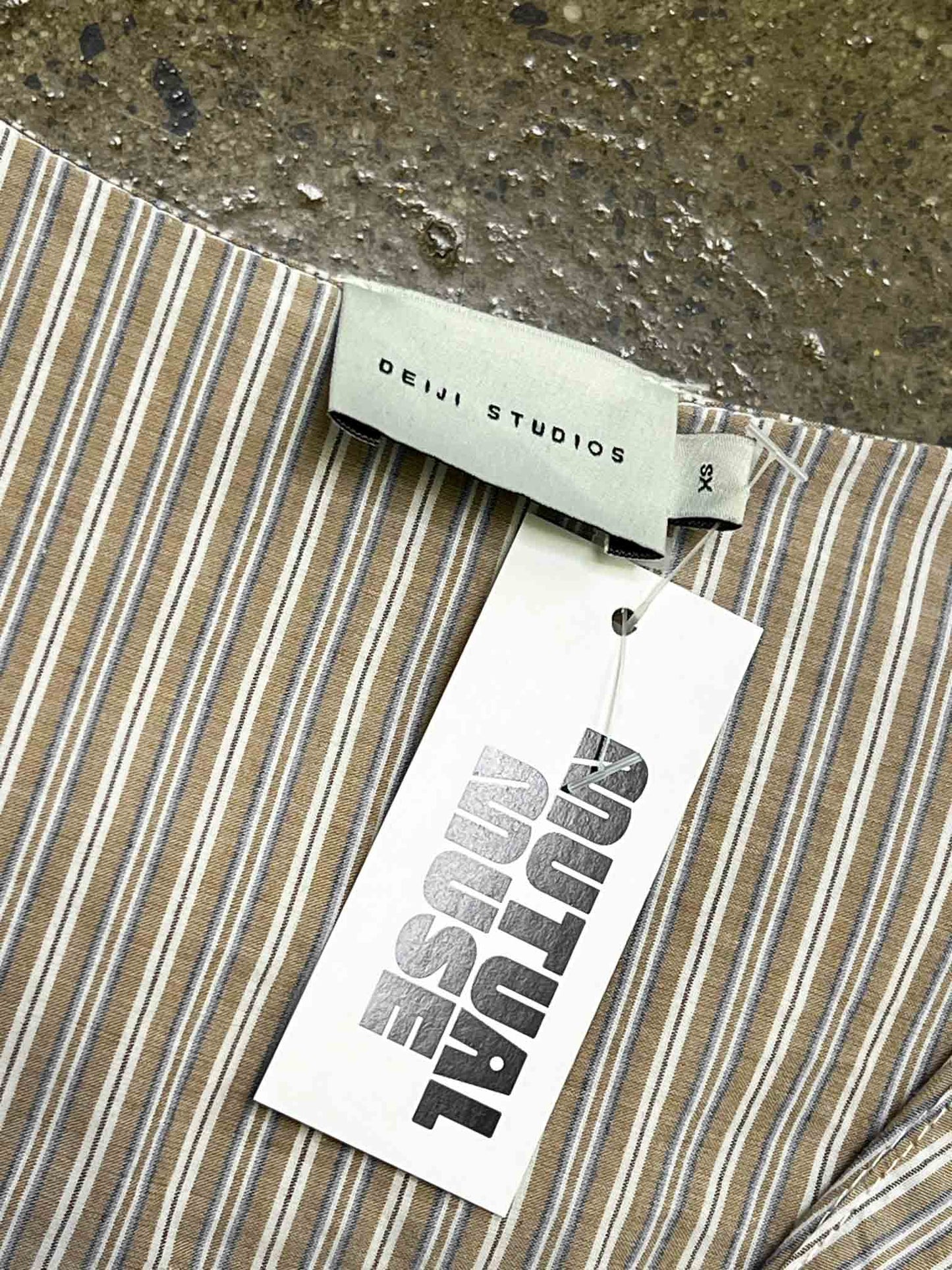 Size XS | Deiji Studios Seas Stripe Collared Tie Shirt