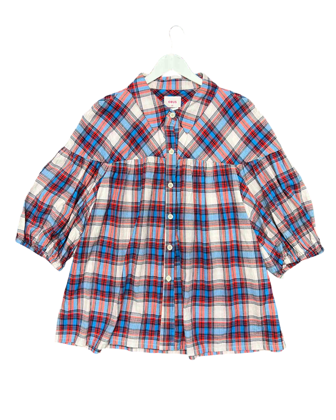 Size 4XL | Obus Cotton Plaid Top