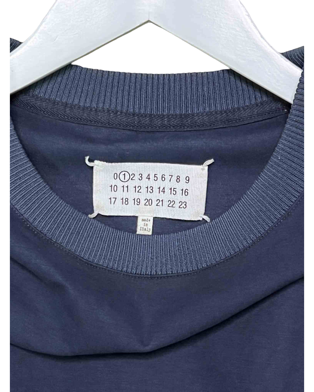 Size L | Maison Margiela Navy Blue Draped T-Shirt Dress