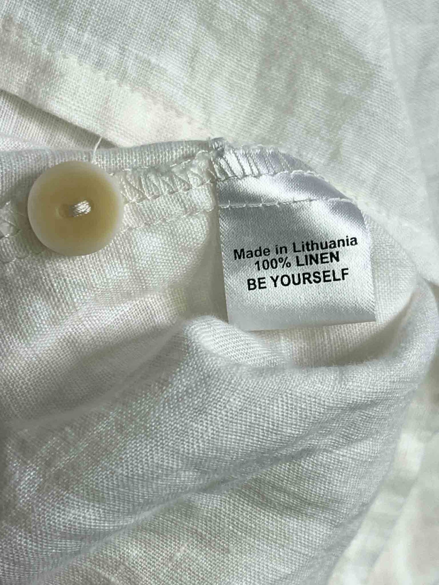 Size P (S) | Flax White Linen Smock Mini Dress