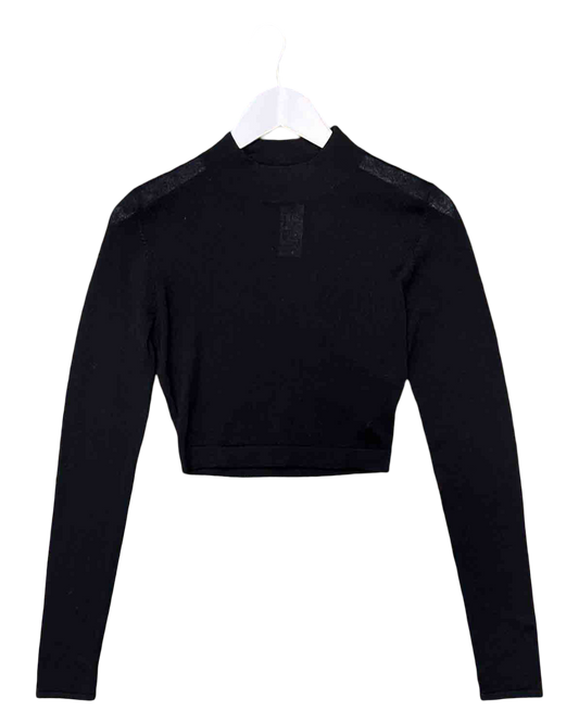 Size M | Black Miaou Cropped Jumper