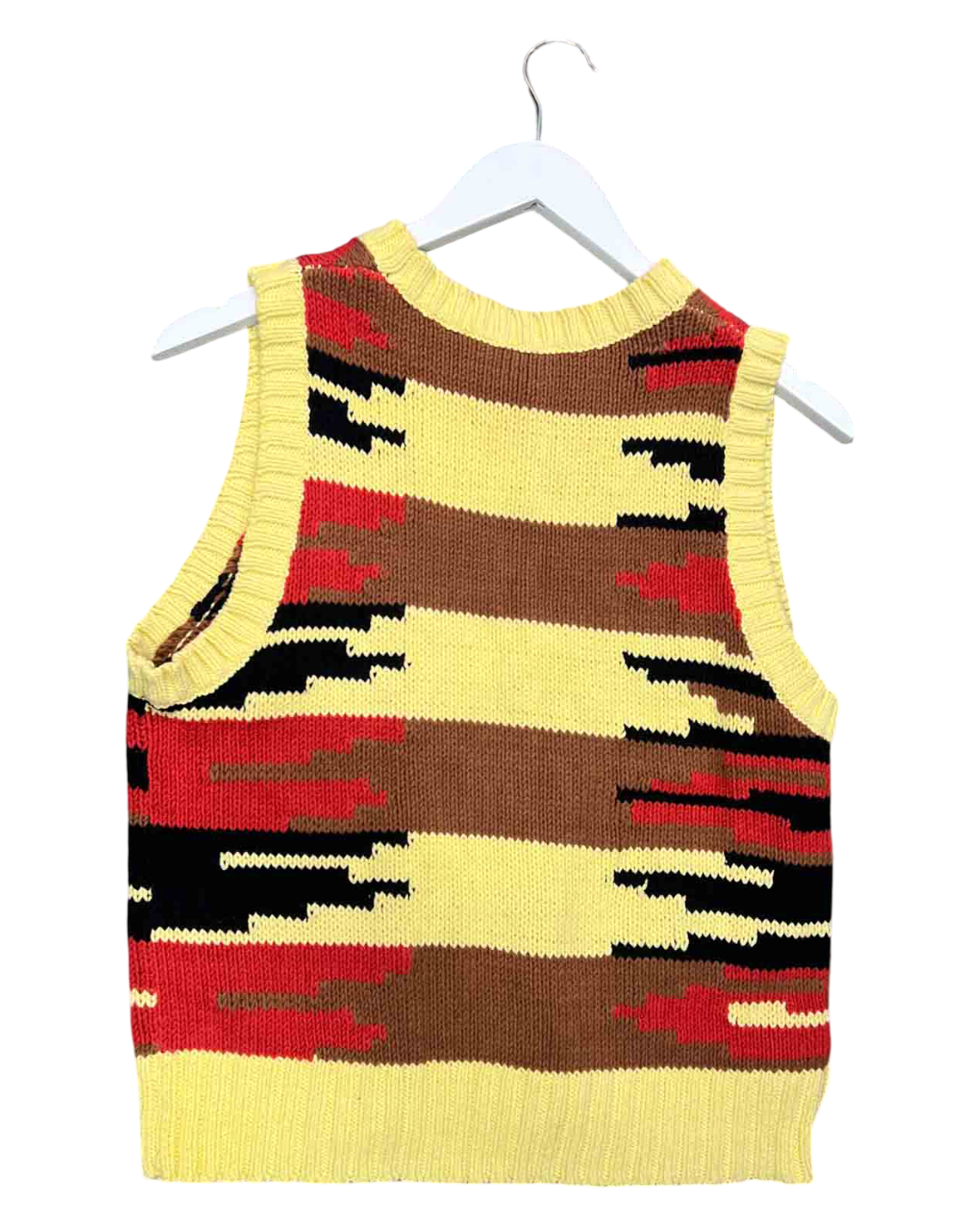 Size S | Munthe Yellow Cotton Knit Saddle Vest