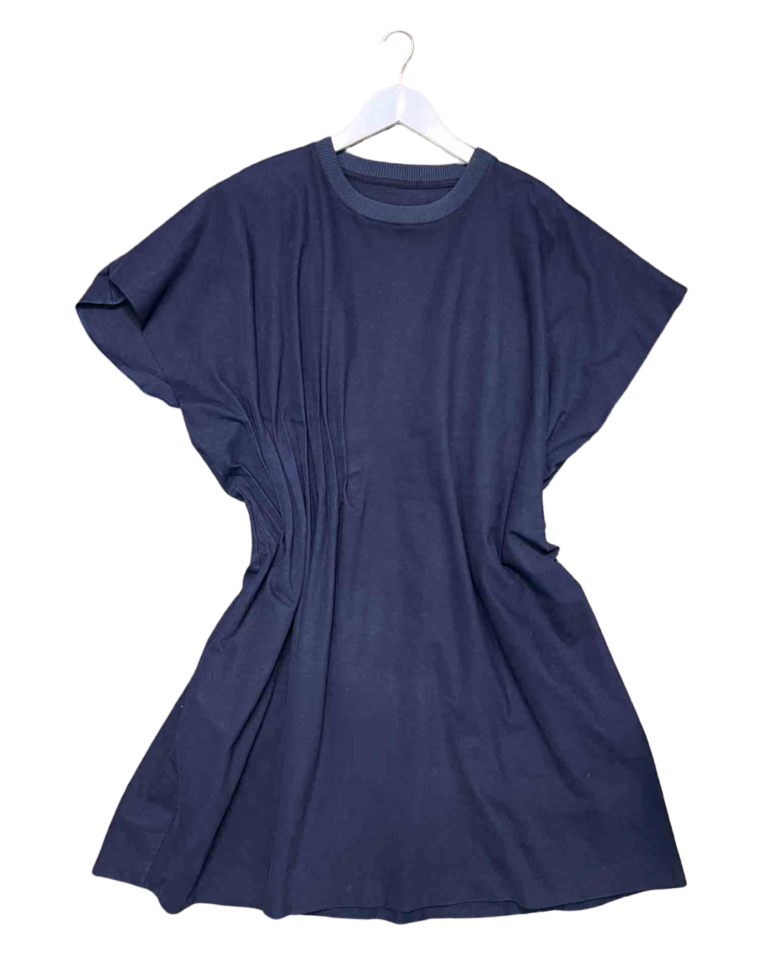 Size L | Maison Margiela Navy Blue Draped T-Shirt Dress