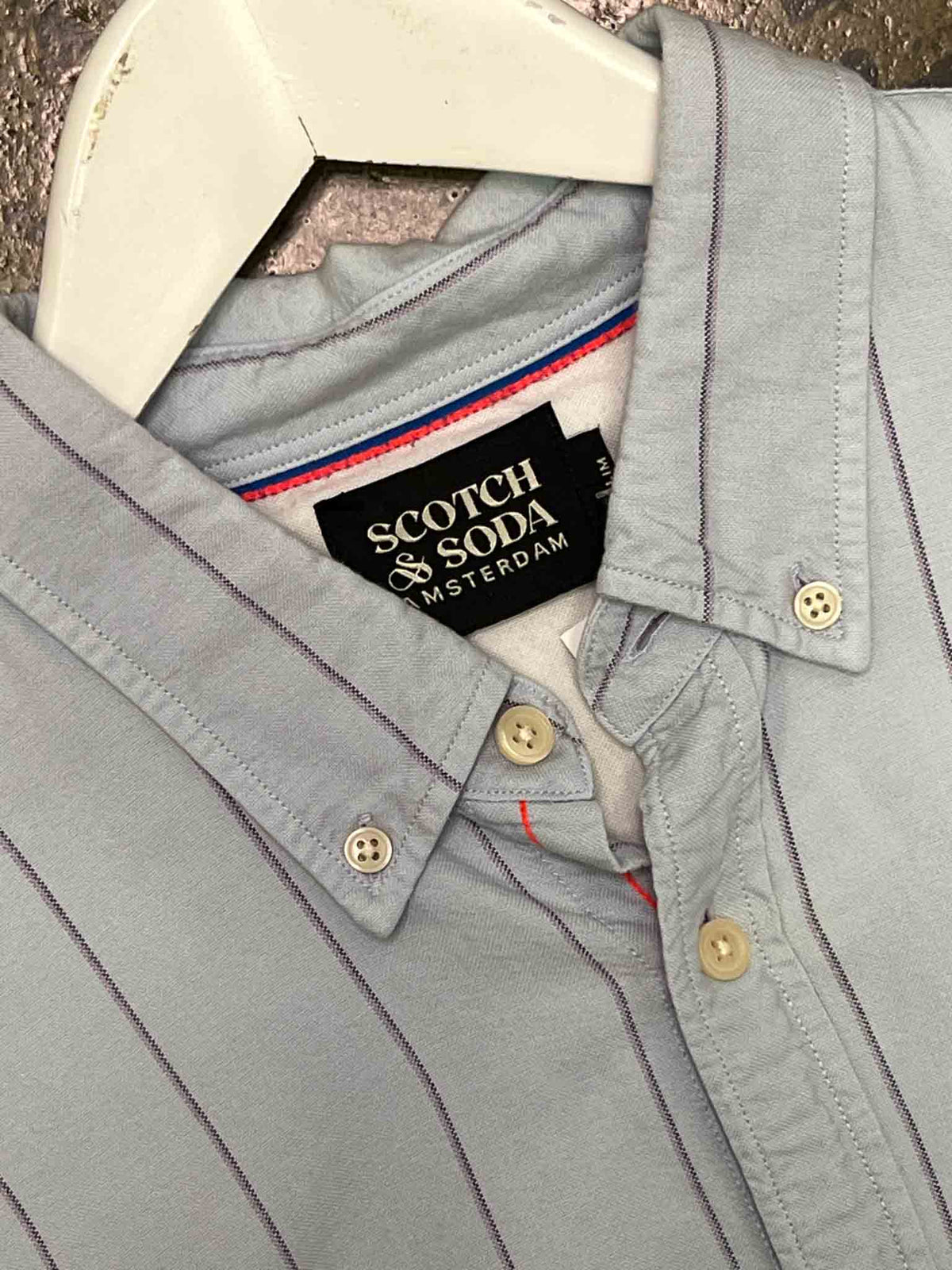 Size L | Scotch & Soda Blue Stripe Shirt