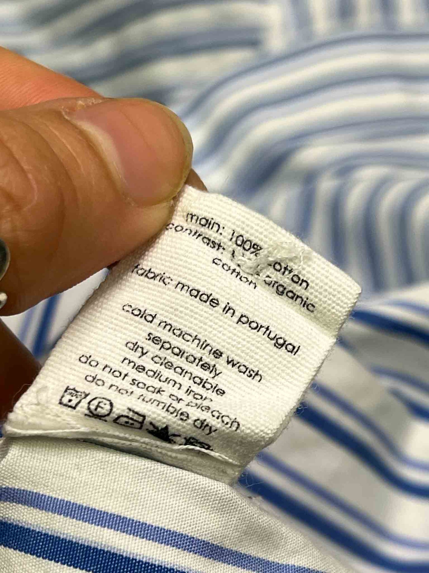 Size 4 (XL) | bassike Uniform Blue/White Organic Cotton Shirt