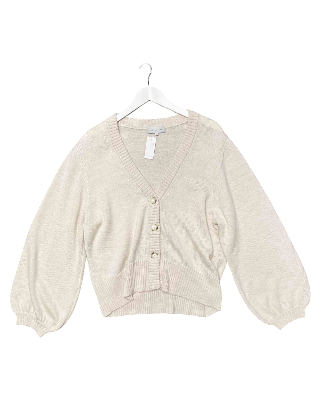 Size L | Lee Mathews Daisy Cream Merino Wool Cardigan