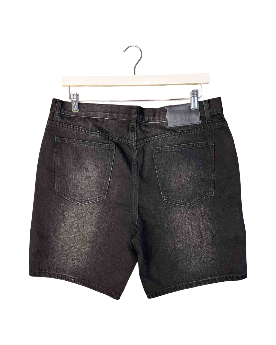 Size L | Alpha60 Washed Black Denim Shorts