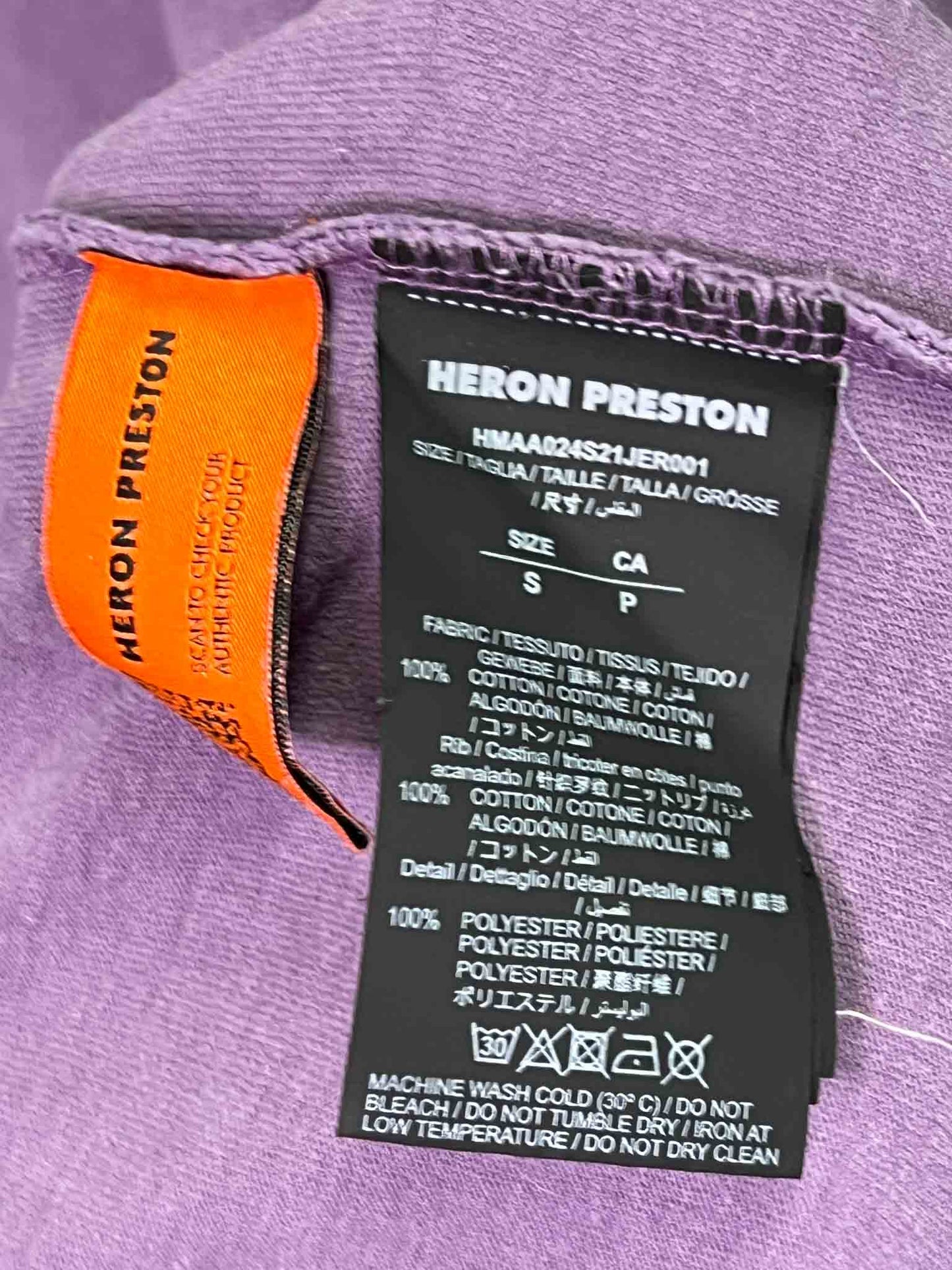 Size S | Heron Preston Purople T-shirt
