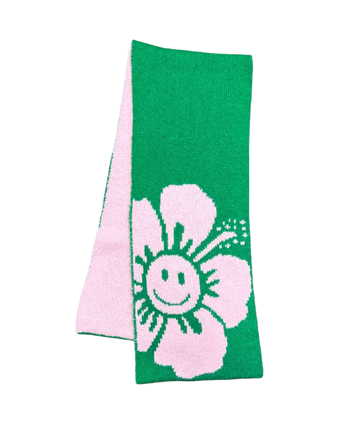 Oversized | Emma Mulholland on Holiday Green + Pink Alpaca Blend ScarfScarf