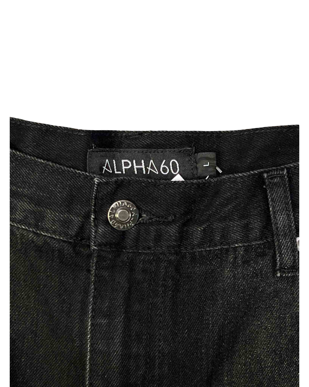 Size L | Alpha60 Washed Black Denim Shorts