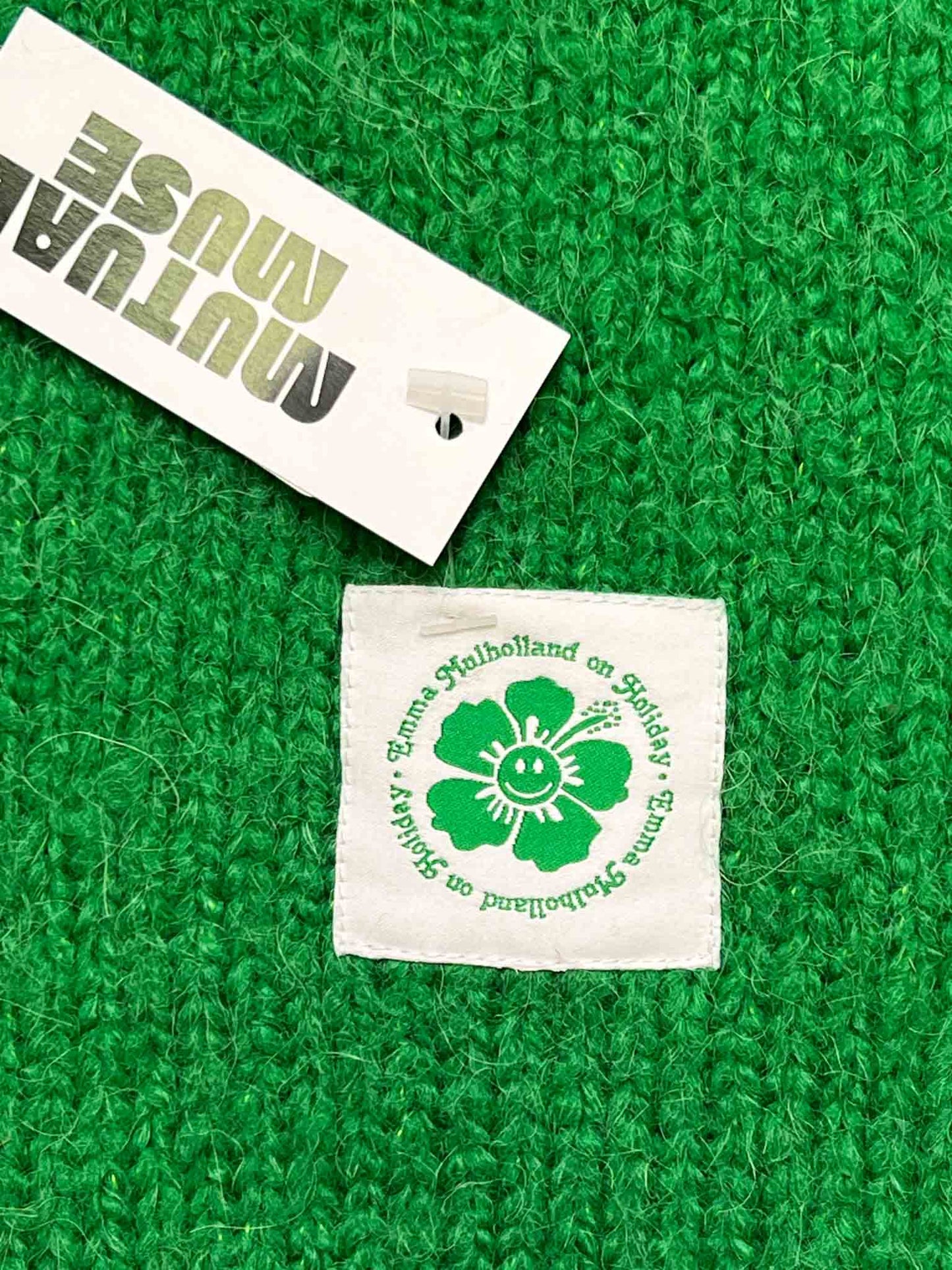 Oversized | Emma Mulholland on Holiday Green + Pink Alpaca Blend ScarfScarf