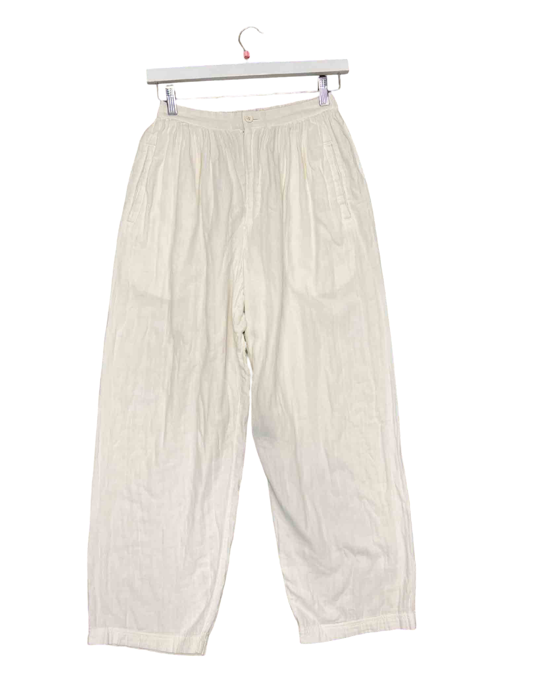 Size 10 | Issey Miyake White Gauze Cotton Pants