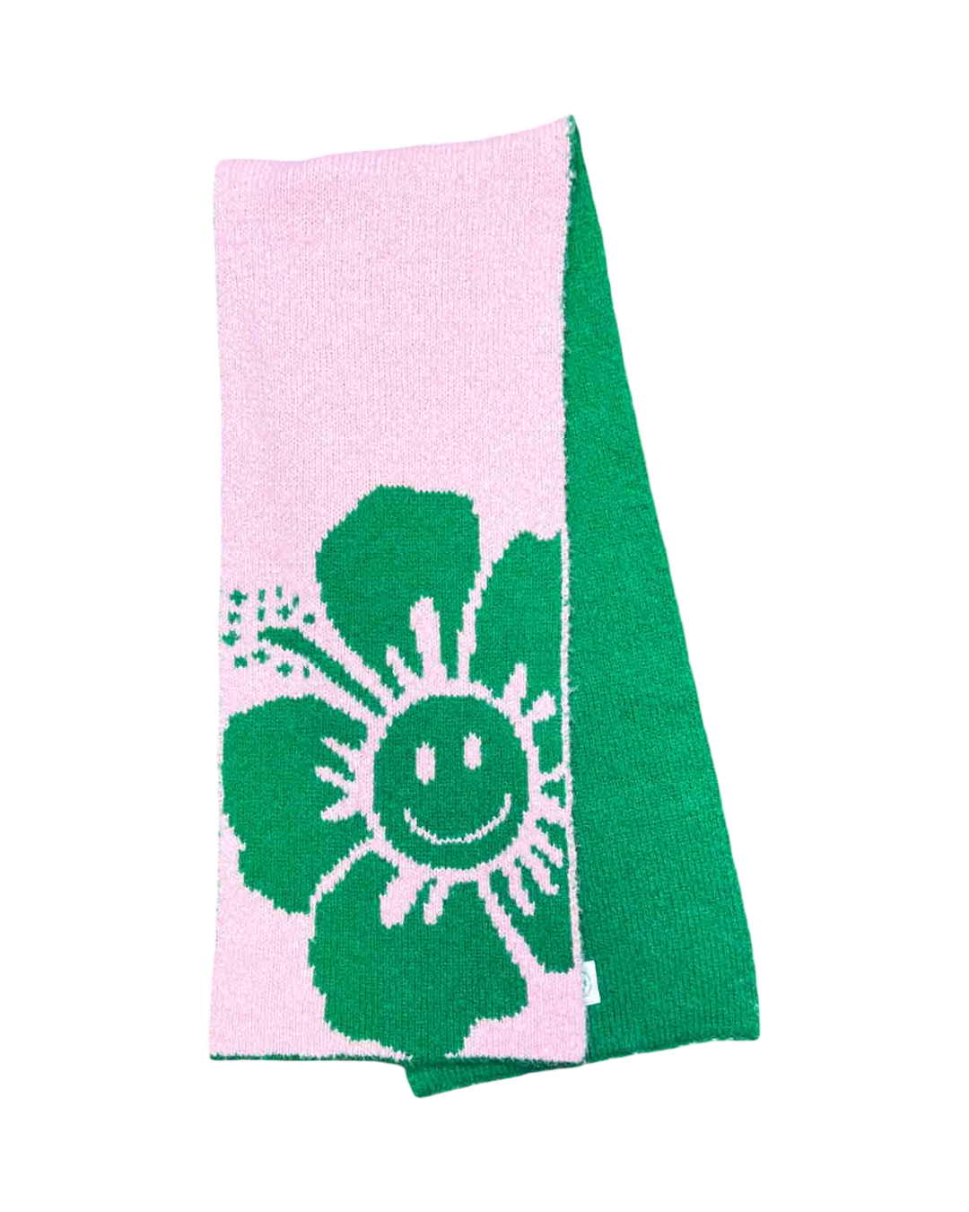 Oversized | Emma Mulholland on Holiday Green + Pink Alpaca Blend ScarfScarf