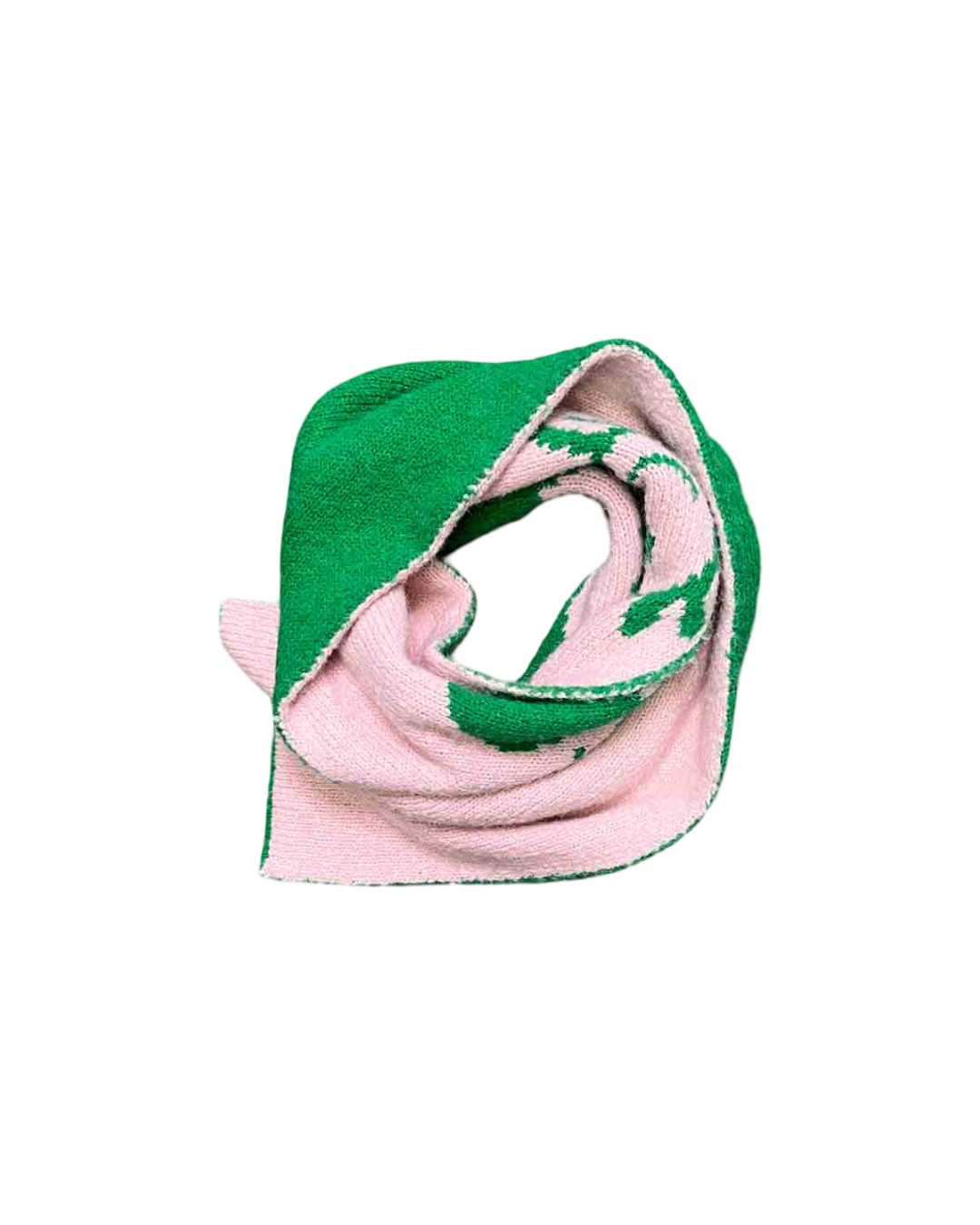 Oversized | Emma Mulholland on Holiday Green + Pink Alpaca Blend ScarfScarf