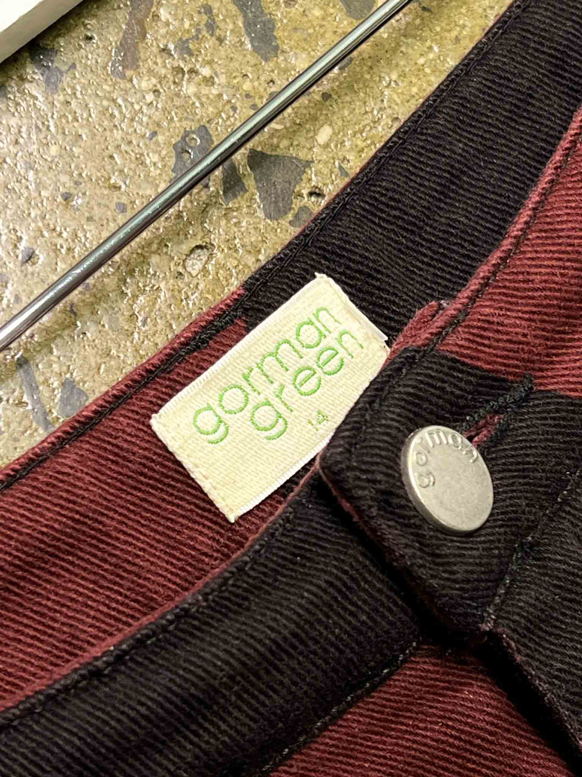 Size 14 | Gorman Green Burgundy Organic Cotton Circle Jeans