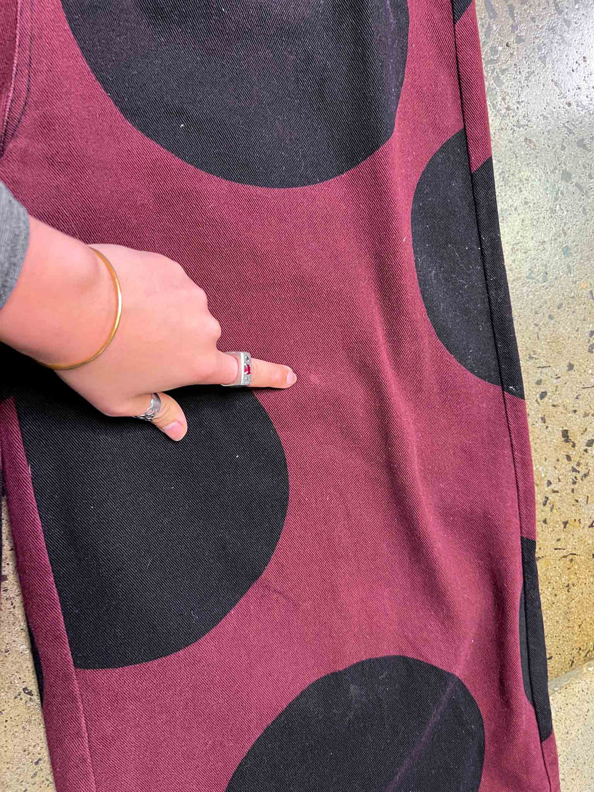 Size 14 | Gorman Green Burgundy Organic Cotton Circle Jeans