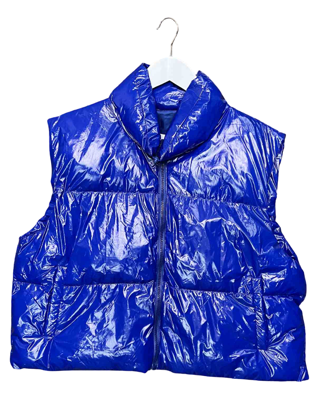 Size XL | Tiffany & Tomato Cobalt Blue Patent Puffer Vest