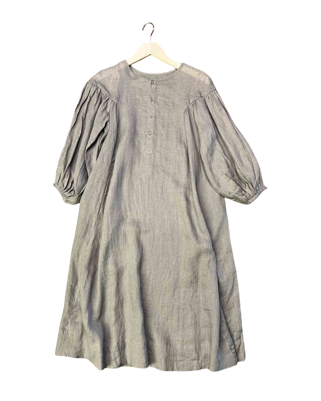 Size S | Evas Sunday Steel Blue Linen Dress