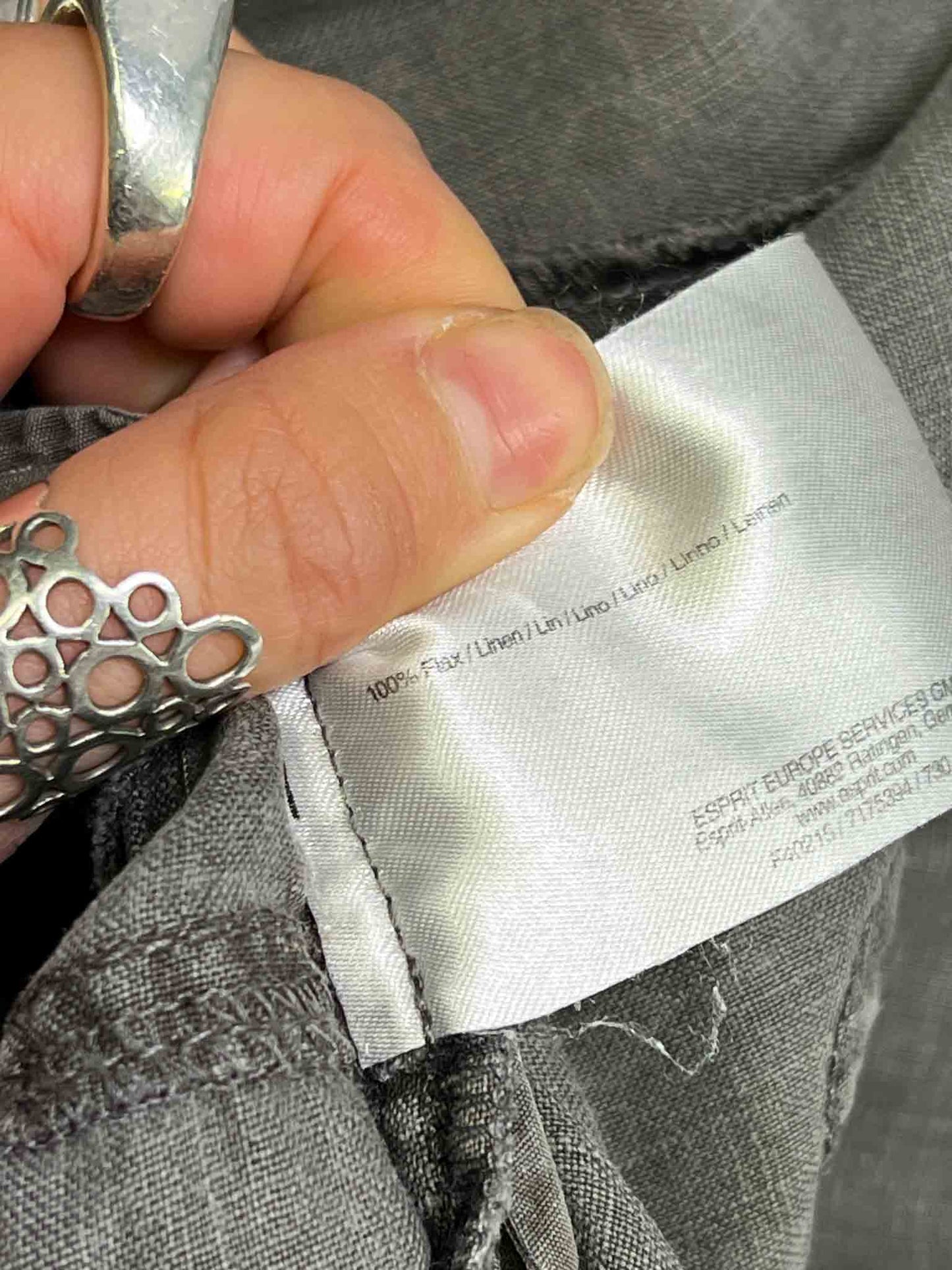 Size 36 (S) | Esprit Grey Linen Cargo Mini Skirt