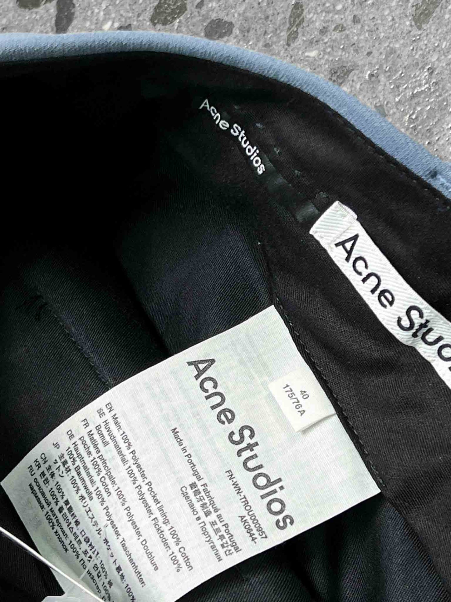 Size 40 (M) | Acne Studios Dusty Blue Twill Flared Pants