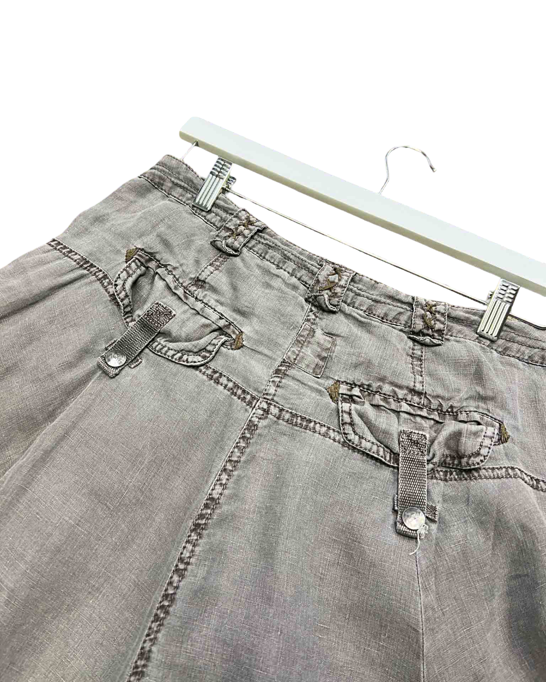 Size 36 (S) | Esprit Grey Linen Cargo Mini Skirt