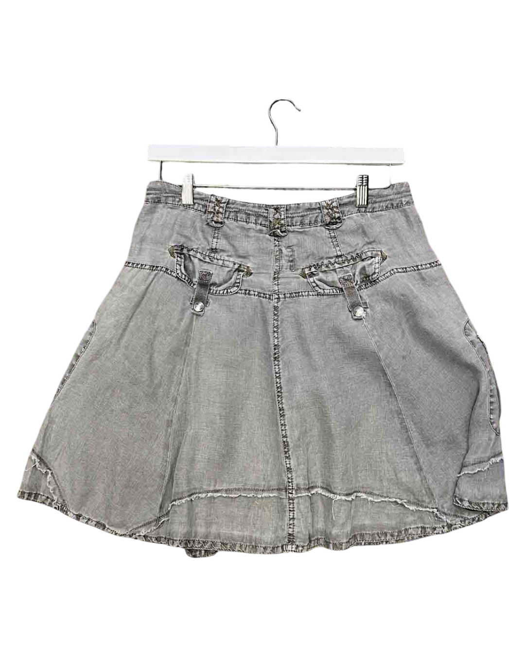 Size 36 (S) | Esprit Grey Linen Cargo Mini Skirt
