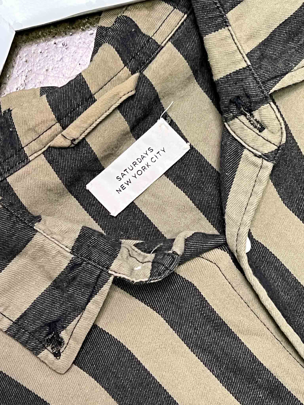 Size L | Saturdays NYC Striped Shirt