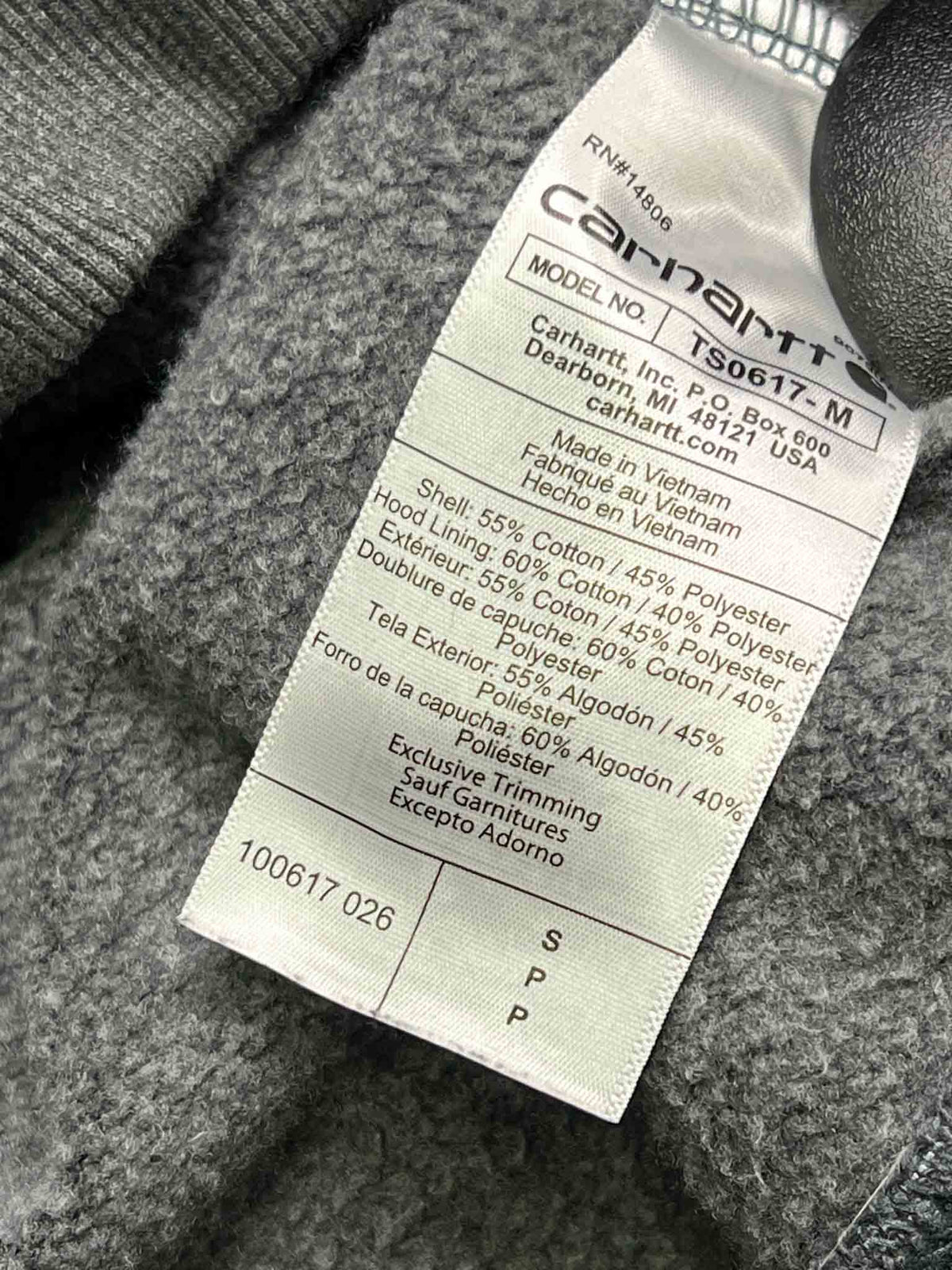 Size S | Carhartt Grey Rain Defender Paxton Heavyweight Hooded Sweatshirt