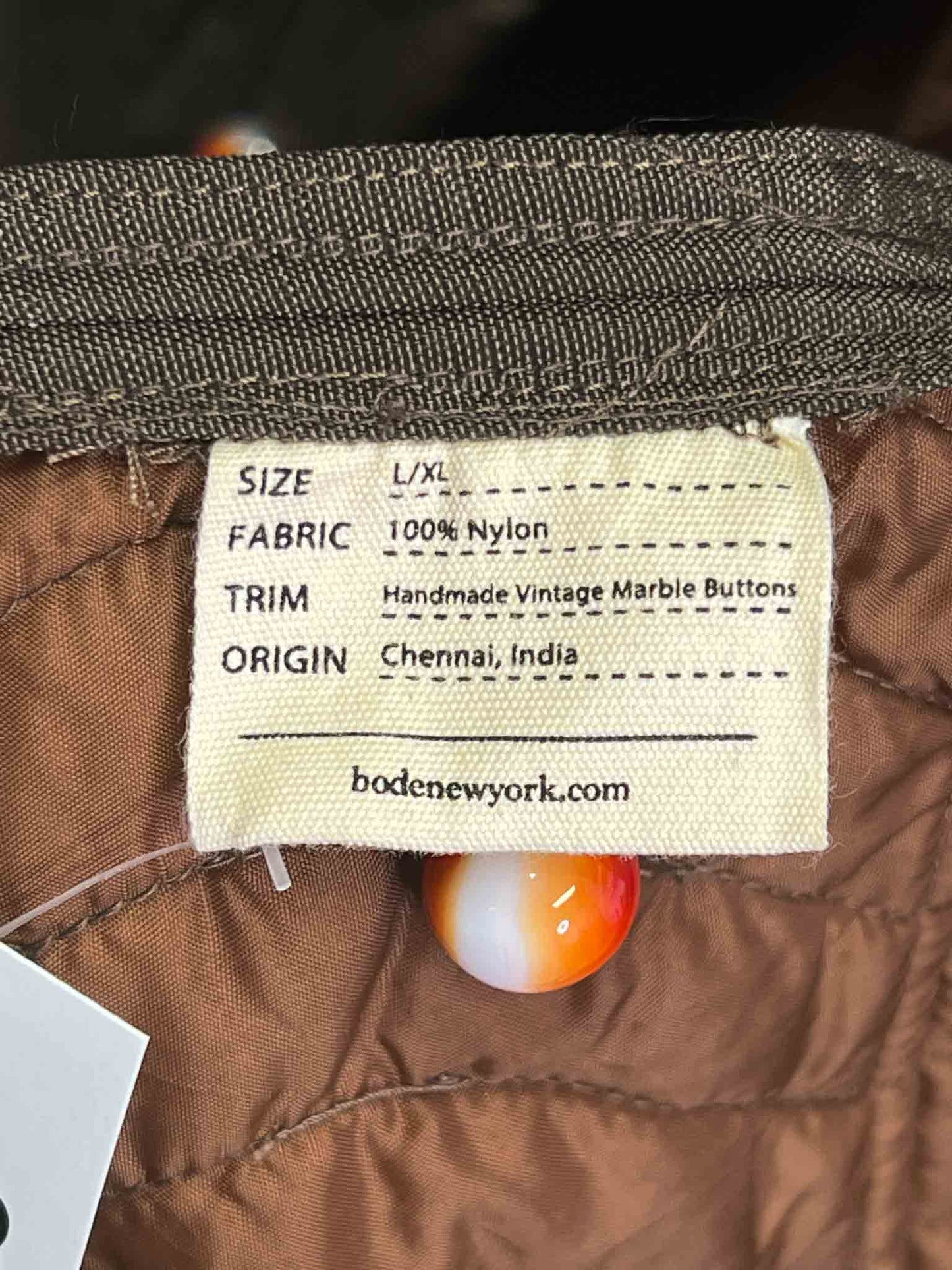 Size L/XL | Bode Quilted Brown Knee Length Coat