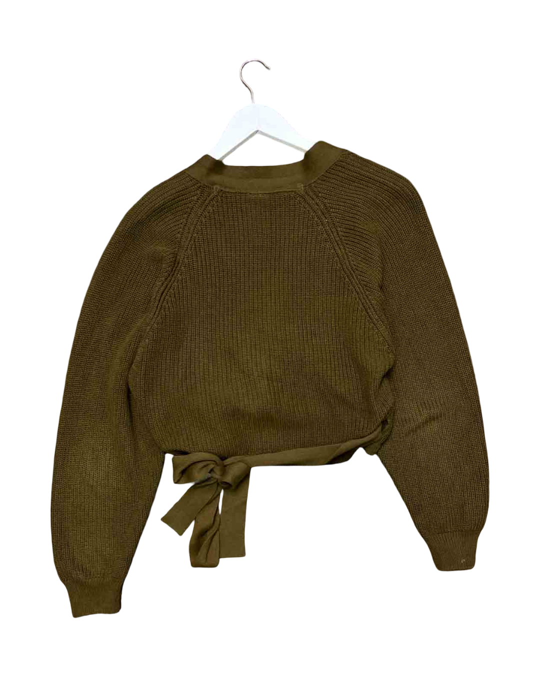 Size S | Kowtow Olive Green Composure Wrap Cardigan