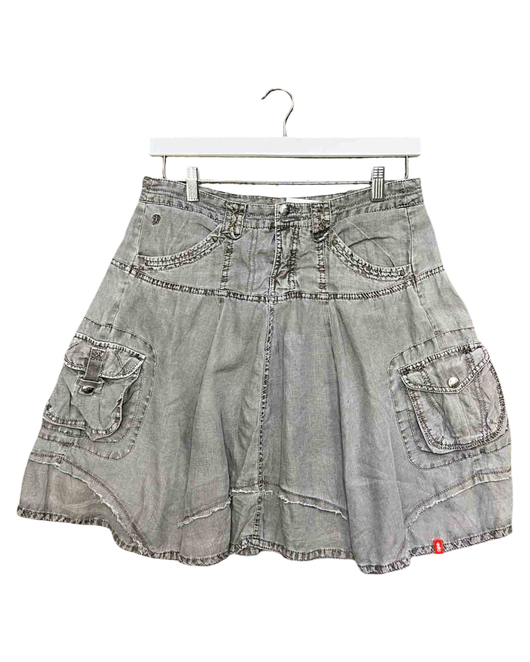 Size 36 (S) | Esprit Grey Linen Cargo Mini Skirt