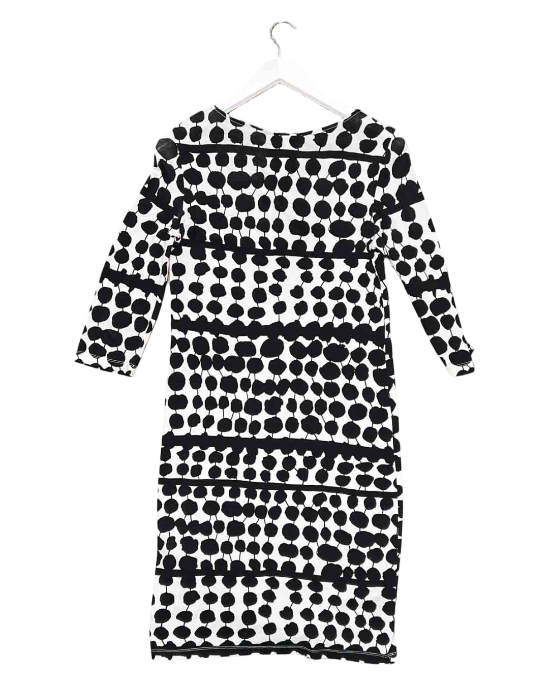 Size S | Marimekko Black/White Cotton Stretch Midi Dress
