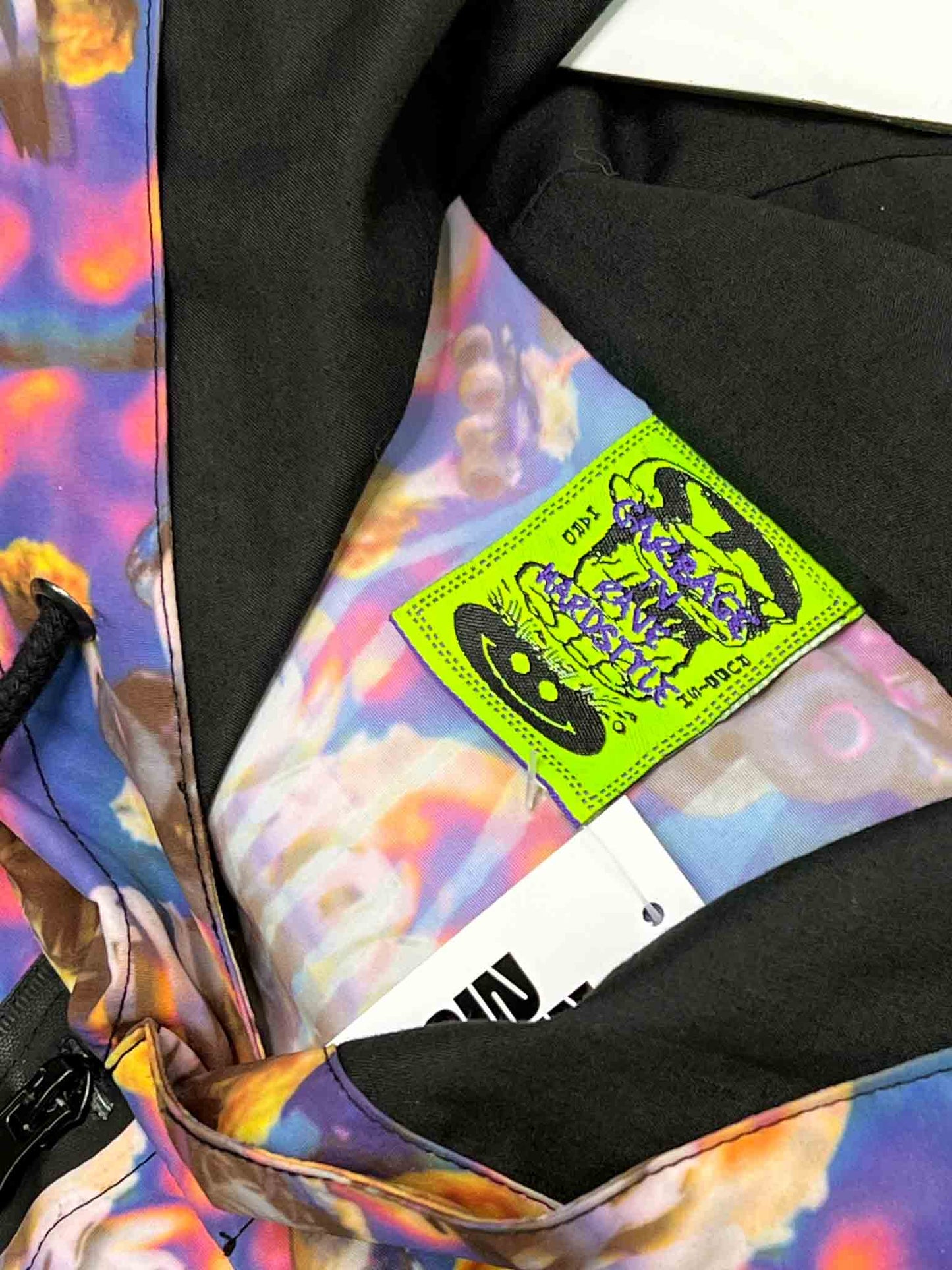 Size XL | Garbage TV Smash It Monster Print Anorak Coat