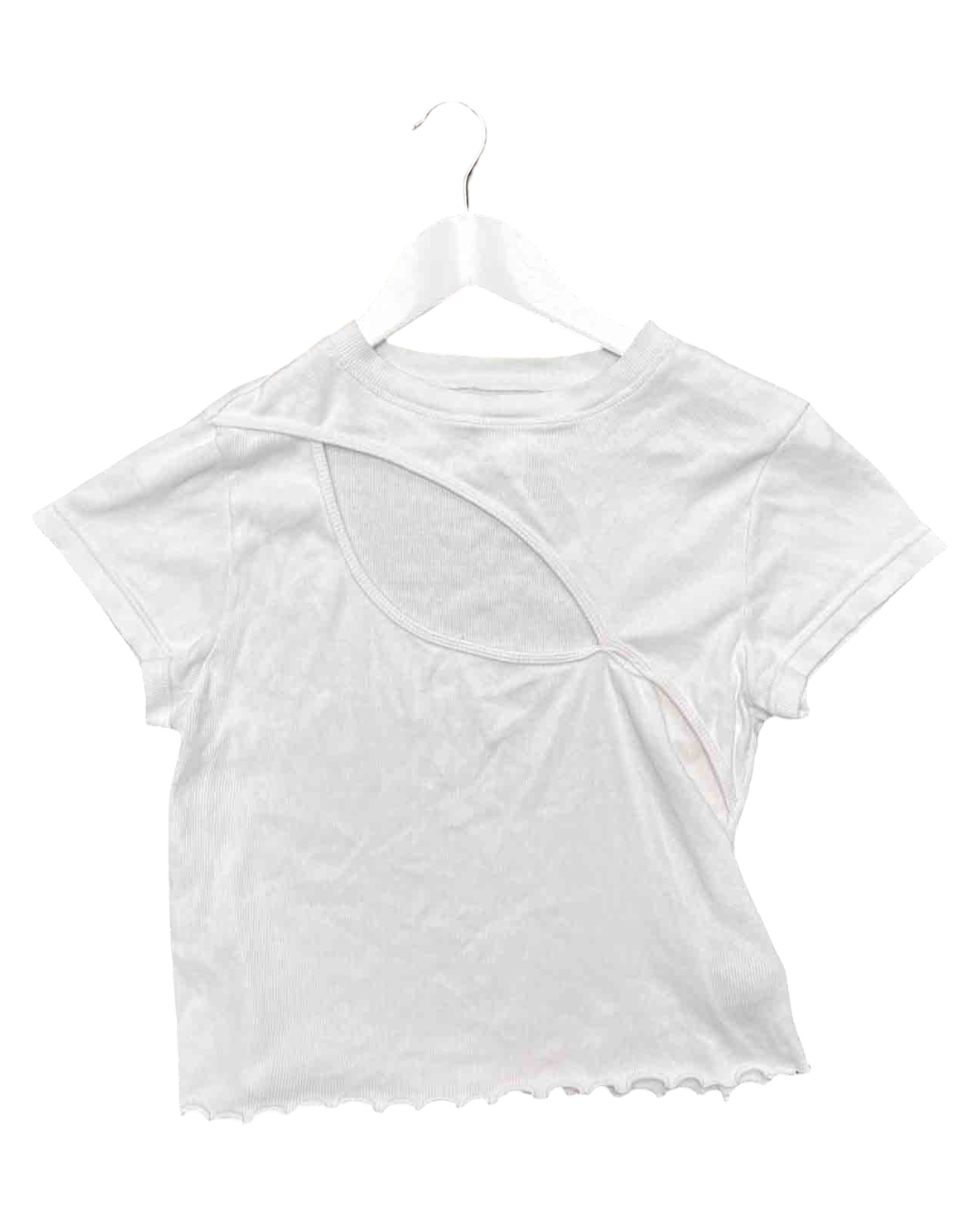 Size 6 | SUKU White Cotton Cut-Out Top