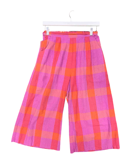 Size 10 | Kuwaii Pink / Orange Check Print Pants