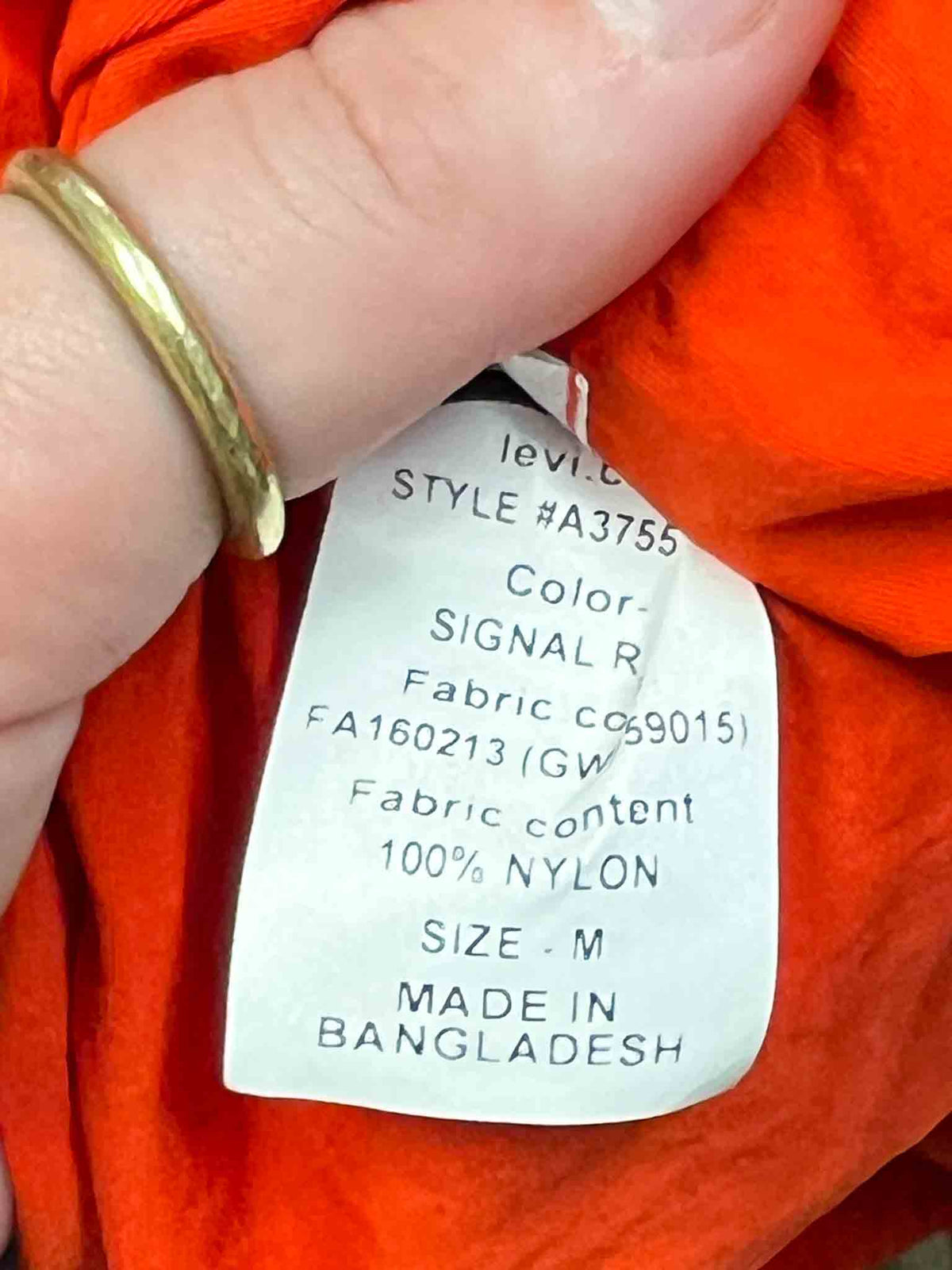 Size M | Levi's Orange Spray Jacket