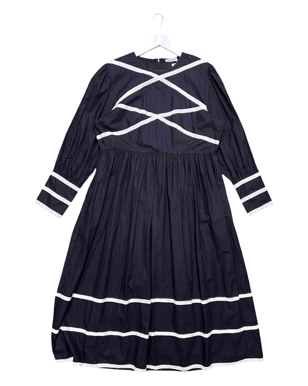 Size 20 (3XL) | Batsheva Clemmie Ribbon-Appliqué Cotton Midi Dress