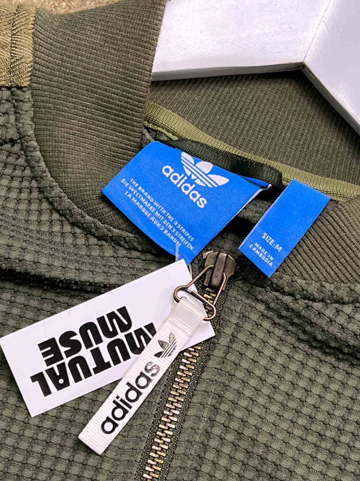Size M | Adidas Green Waffle Bomber Jacket
