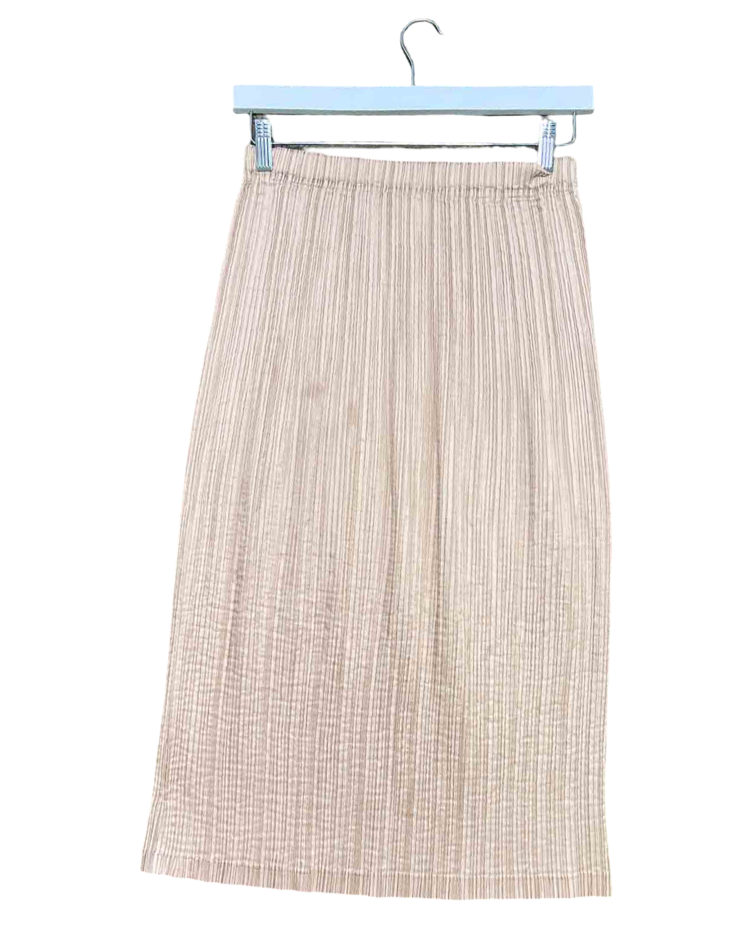 Size XS/S | Issey Miyake White Label Beige Pleated Midi Skirt