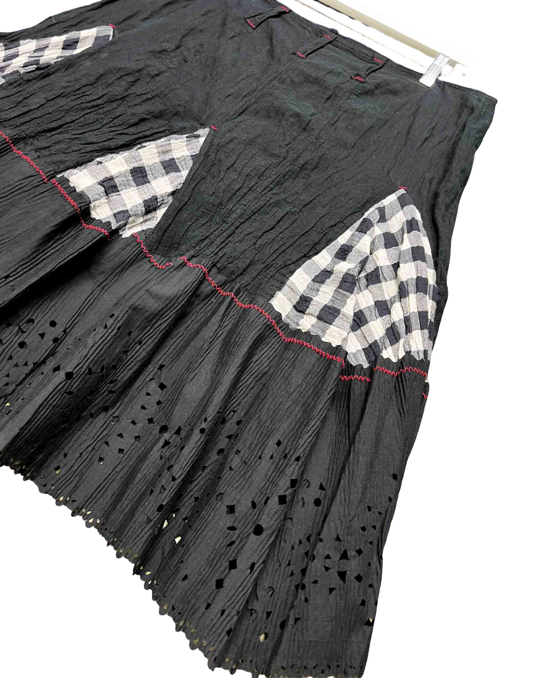Size 46 (XL) | Bleu Cotton Gingham Midi Skirt