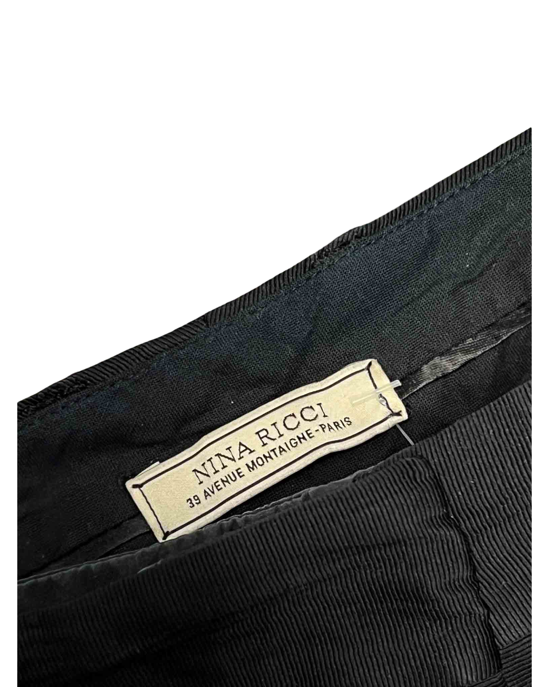 Size L | Nina Ricci Black Zip Detail Pants