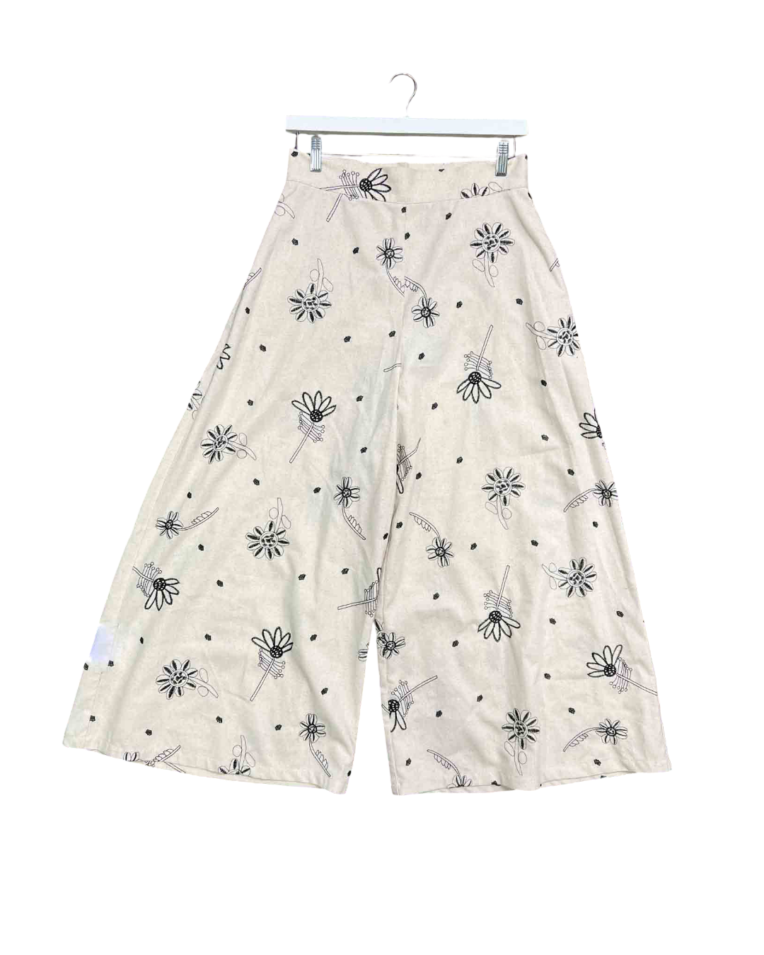 Size 12 | Kuwaii Embroidered Wide Leg Pants
