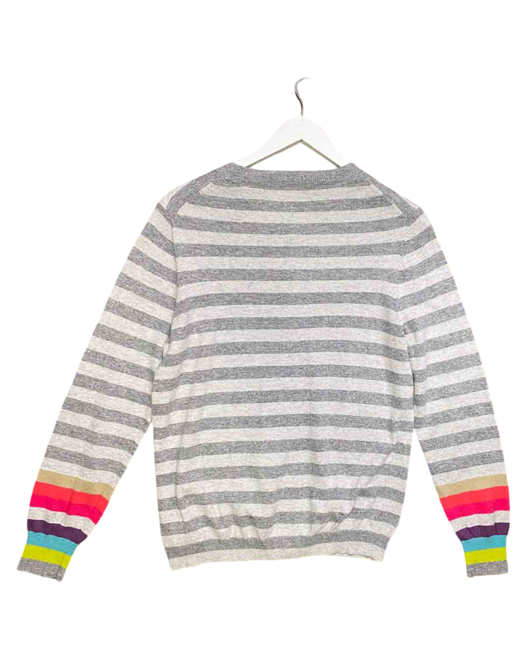 Size 18 | Boden Grey Stripe Cashmere Blend Cardigan