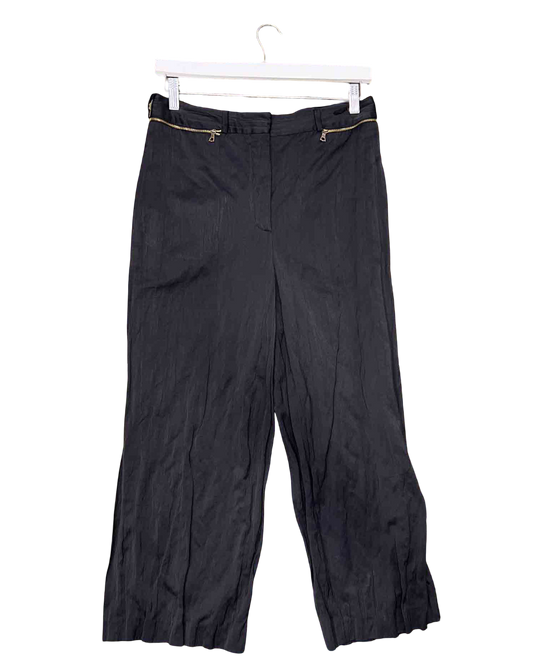 Size L | Nina Ricci Black Zip Detail Pants